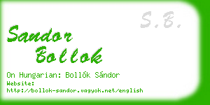 sandor bollok business card