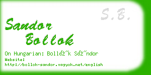 sandor bollok business card